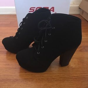 black booties- lace up